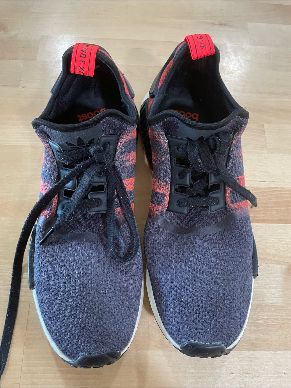 adidas Men’s Black and Red Knit Running Shoes